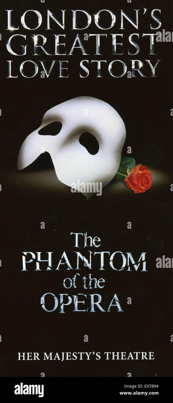 2000s UK Le Phantom de l'Opéra Notice/ Flyer Banque D'Images