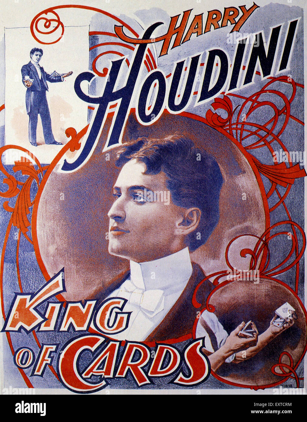 1910s UK Harry Houdini Poster Banque D'Images