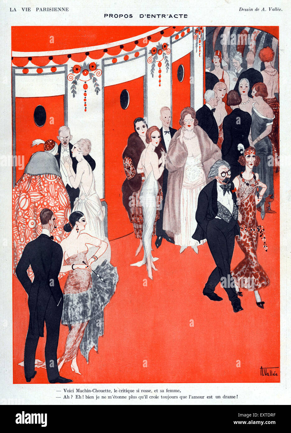 1920 France La Vie Parisienne Magazine Plate Banque D'Images