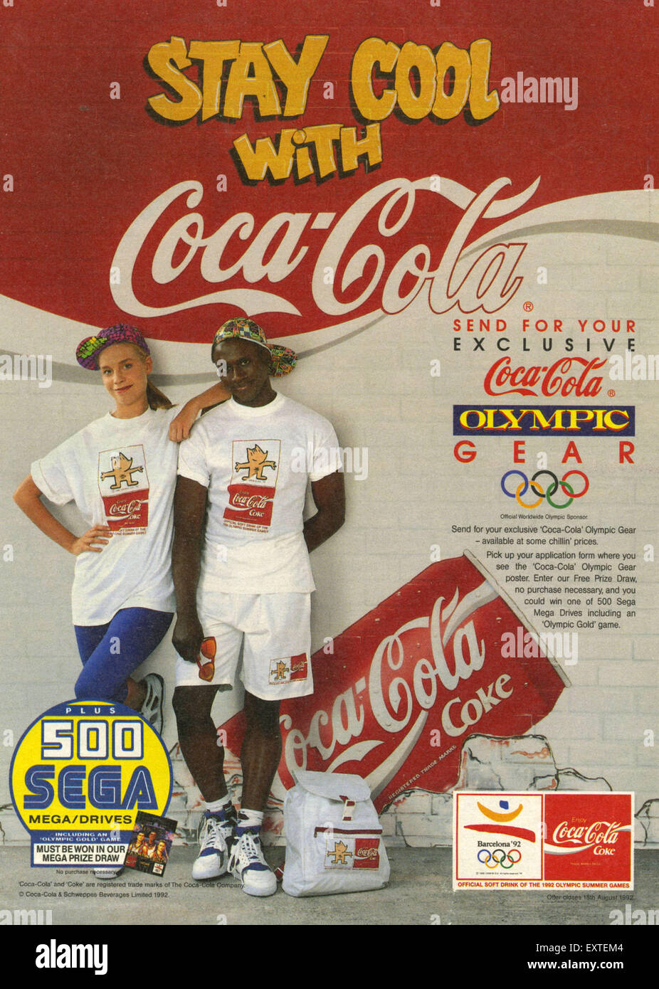 Années 1990, Coca-Cola annonce Magazine UK Banque D'Images
