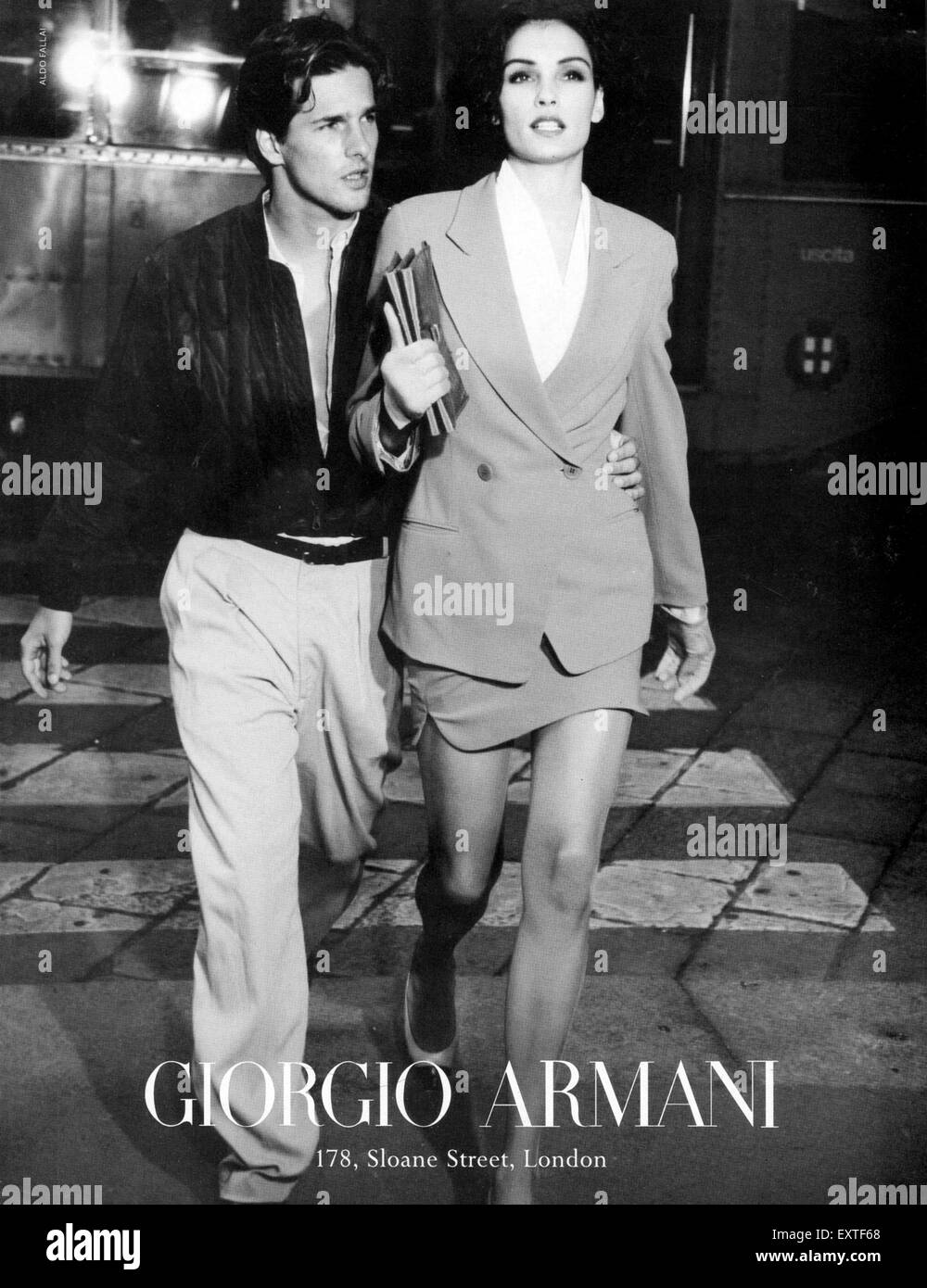 1990 UK Armani Annonce magazine Banque D'Images