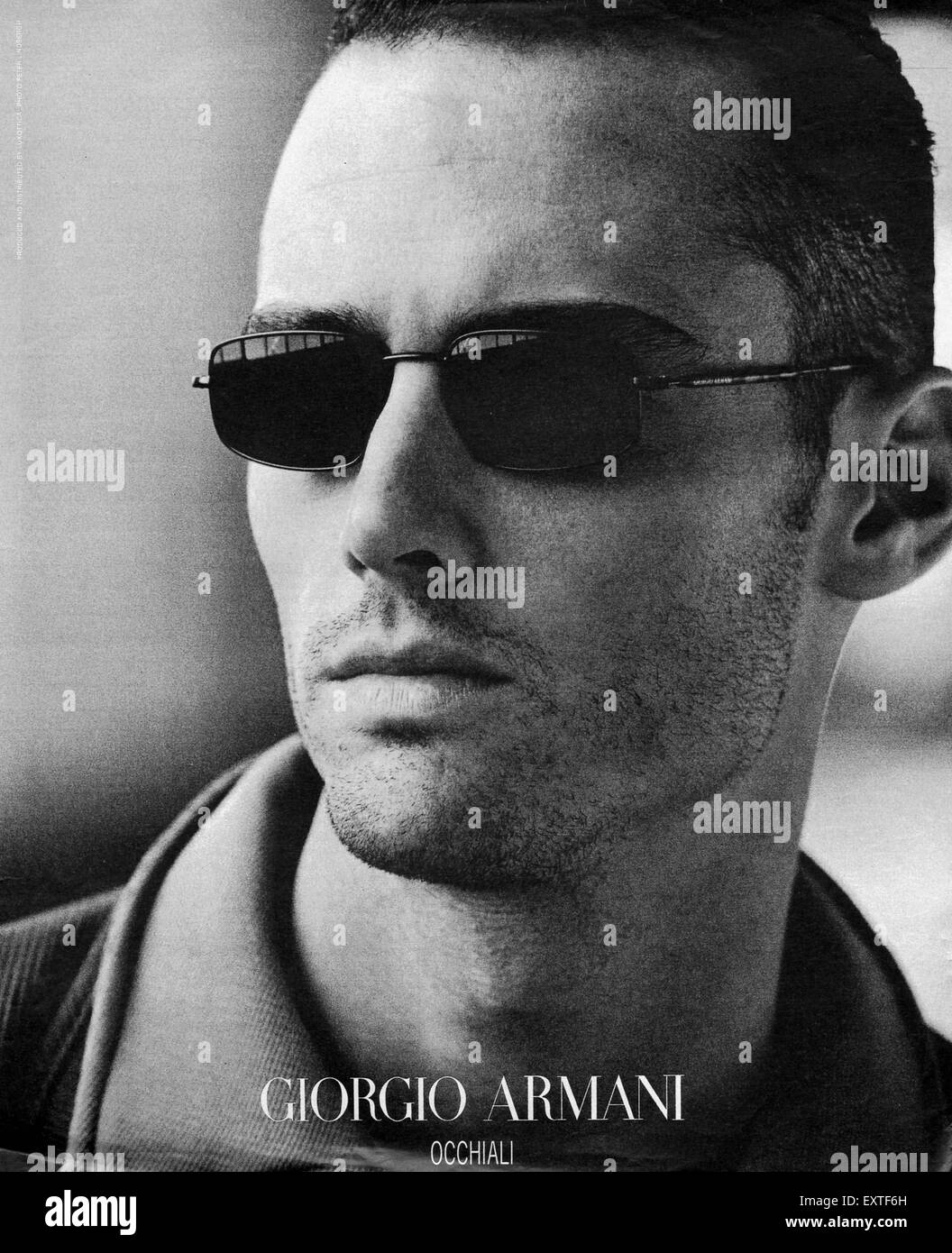 1990 UK Armani Annonce magazine Banque D'Images