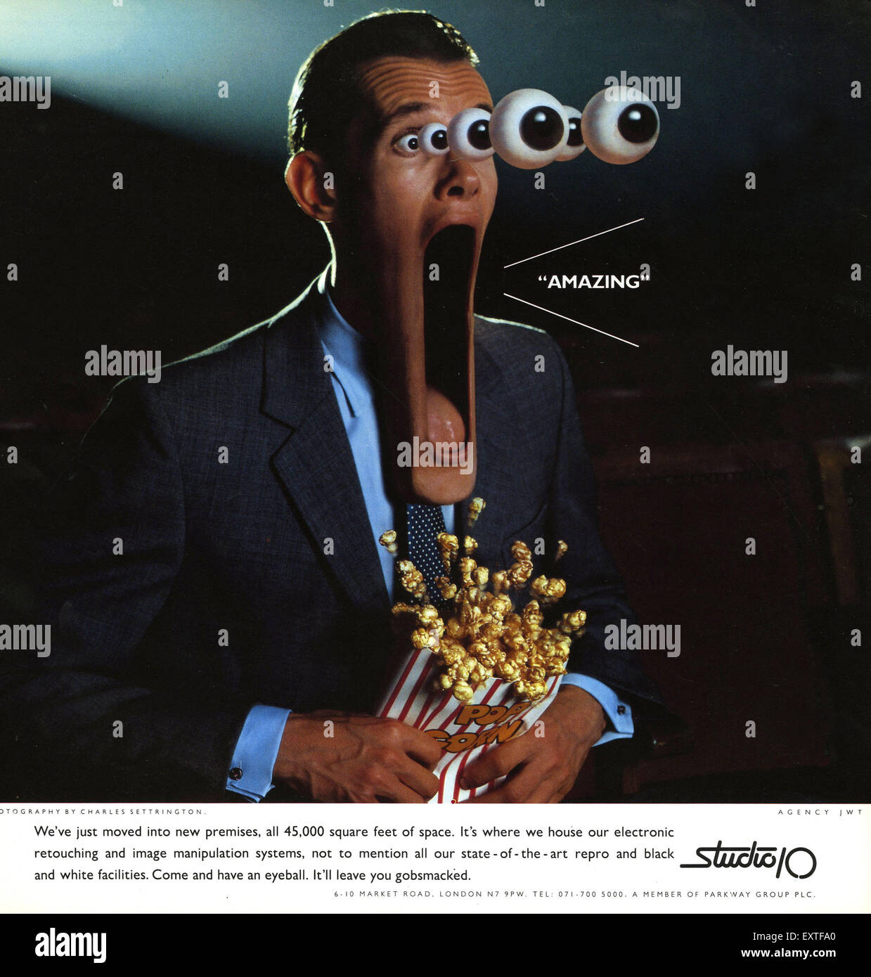 1990 UK Studio 10 Annonce magazine Banque D'Images