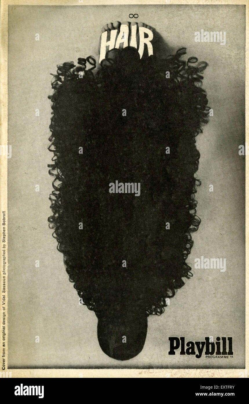 1960 Cheveux au Royaume-Uni Poster Banque D'Images