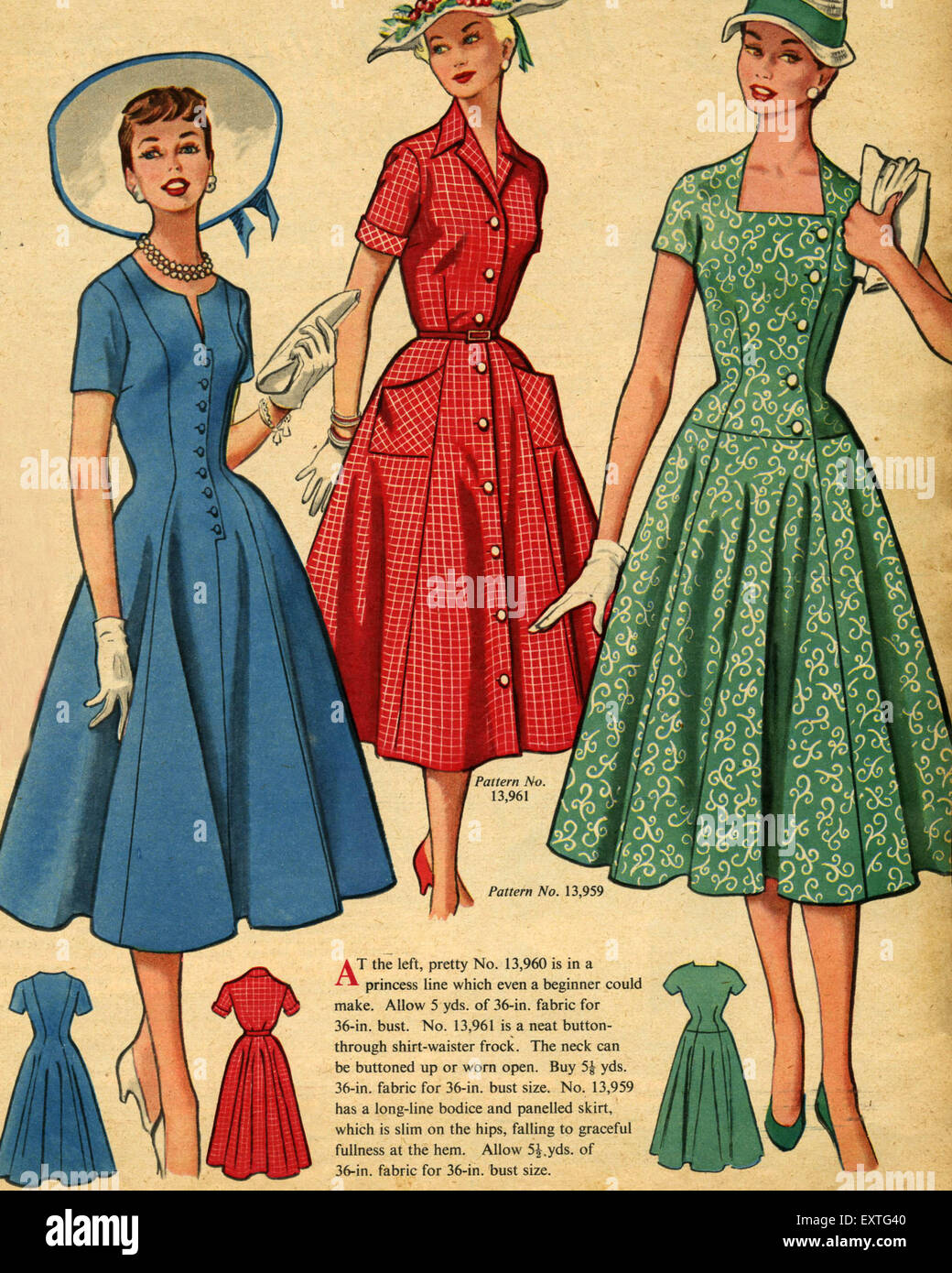 1950 UK Plaque Magazine robes Banque D'Images