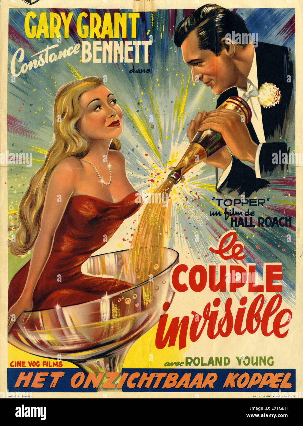 Années 1930, la France affiche de film de la décolleteuse Banque D'Images
