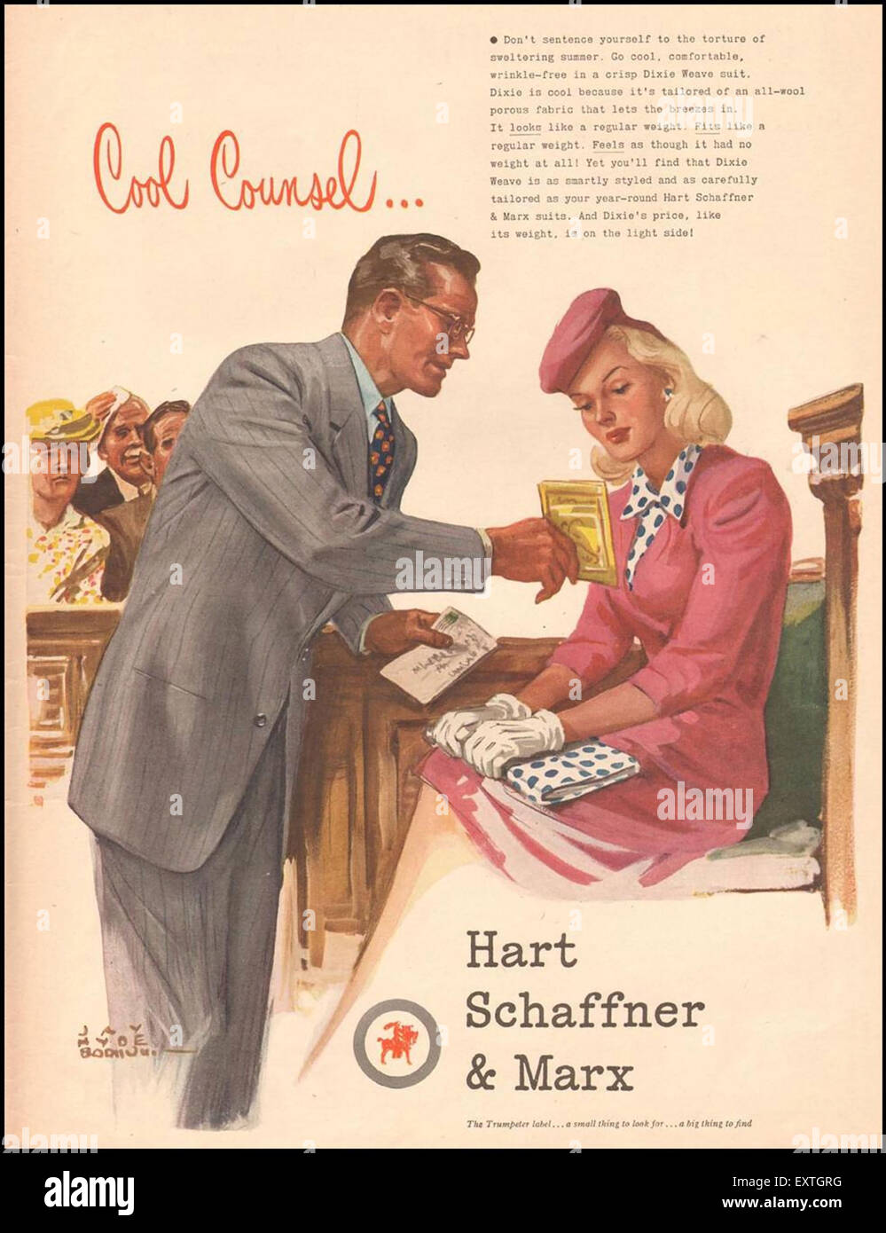 1930 USA Hart Schaffner Marx et publicité Magazine Banque D'Images