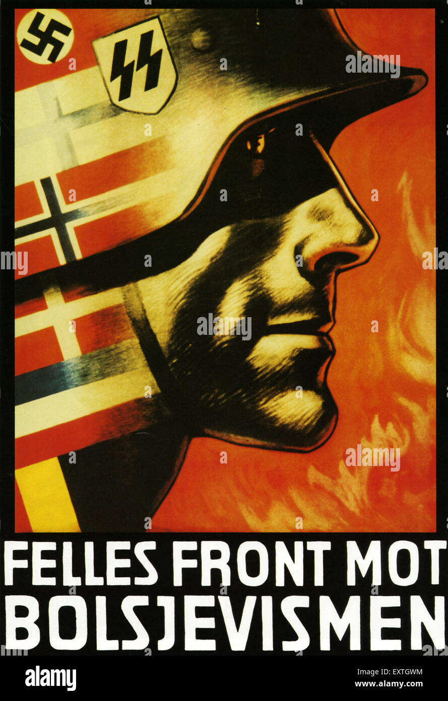 1940 L'Allemagne affiche nazie Banque D'Images