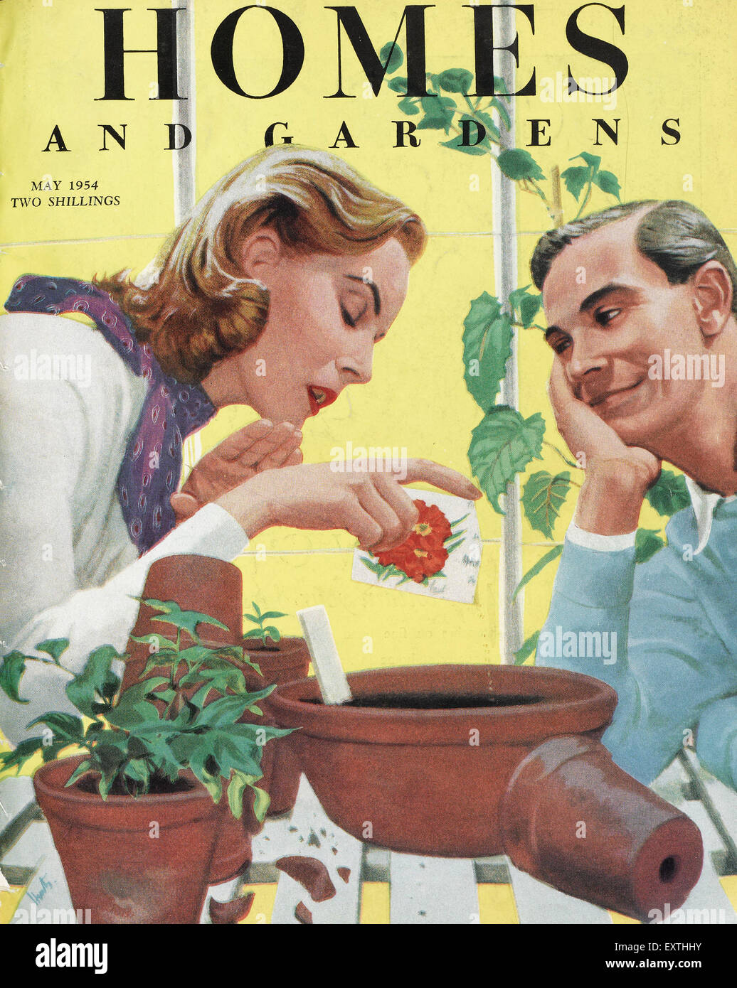 1950 UK Homes and Gardens Magazine Cover Banque D'Images