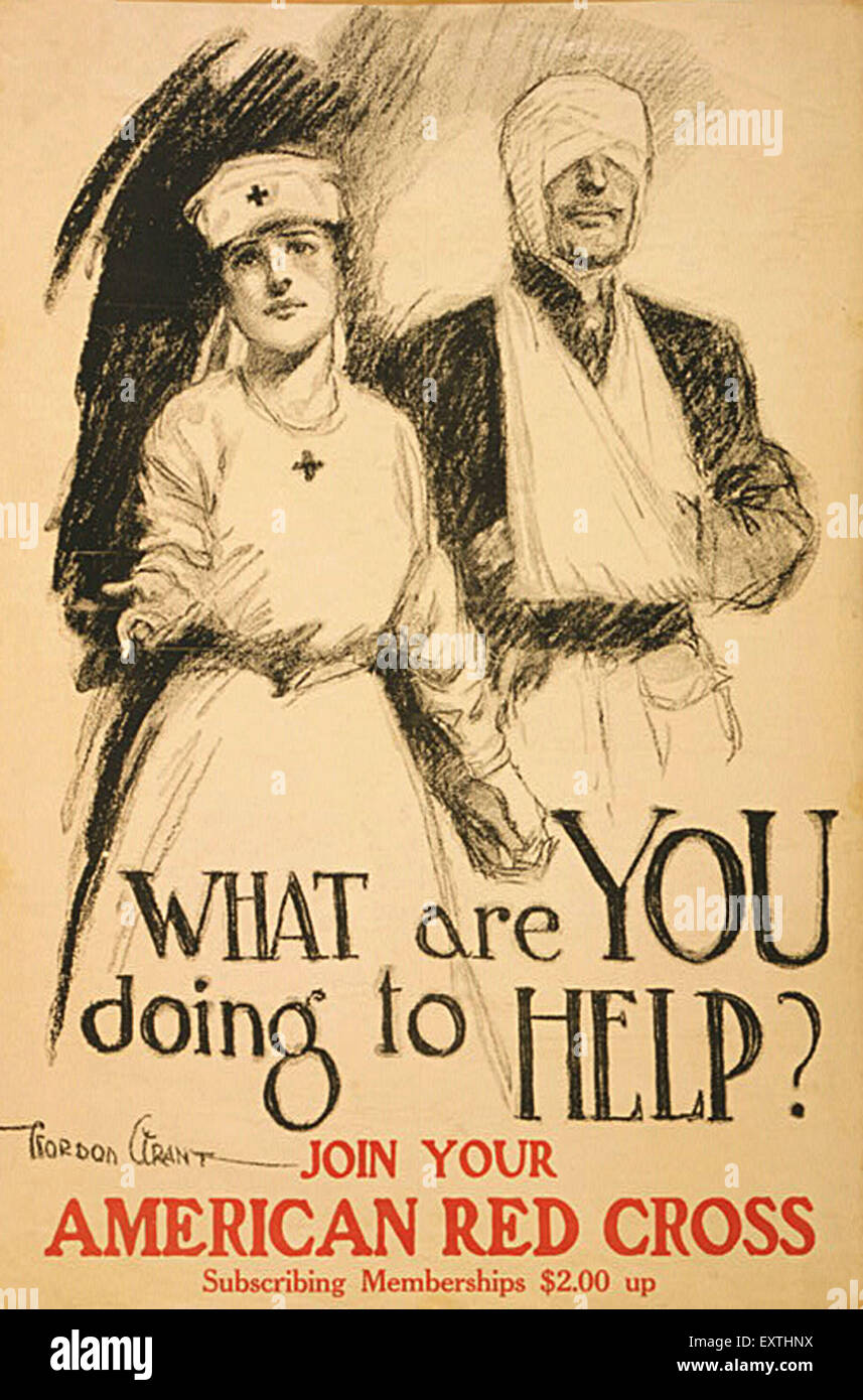1910 USA American Red Cross Poster Banque D'Images