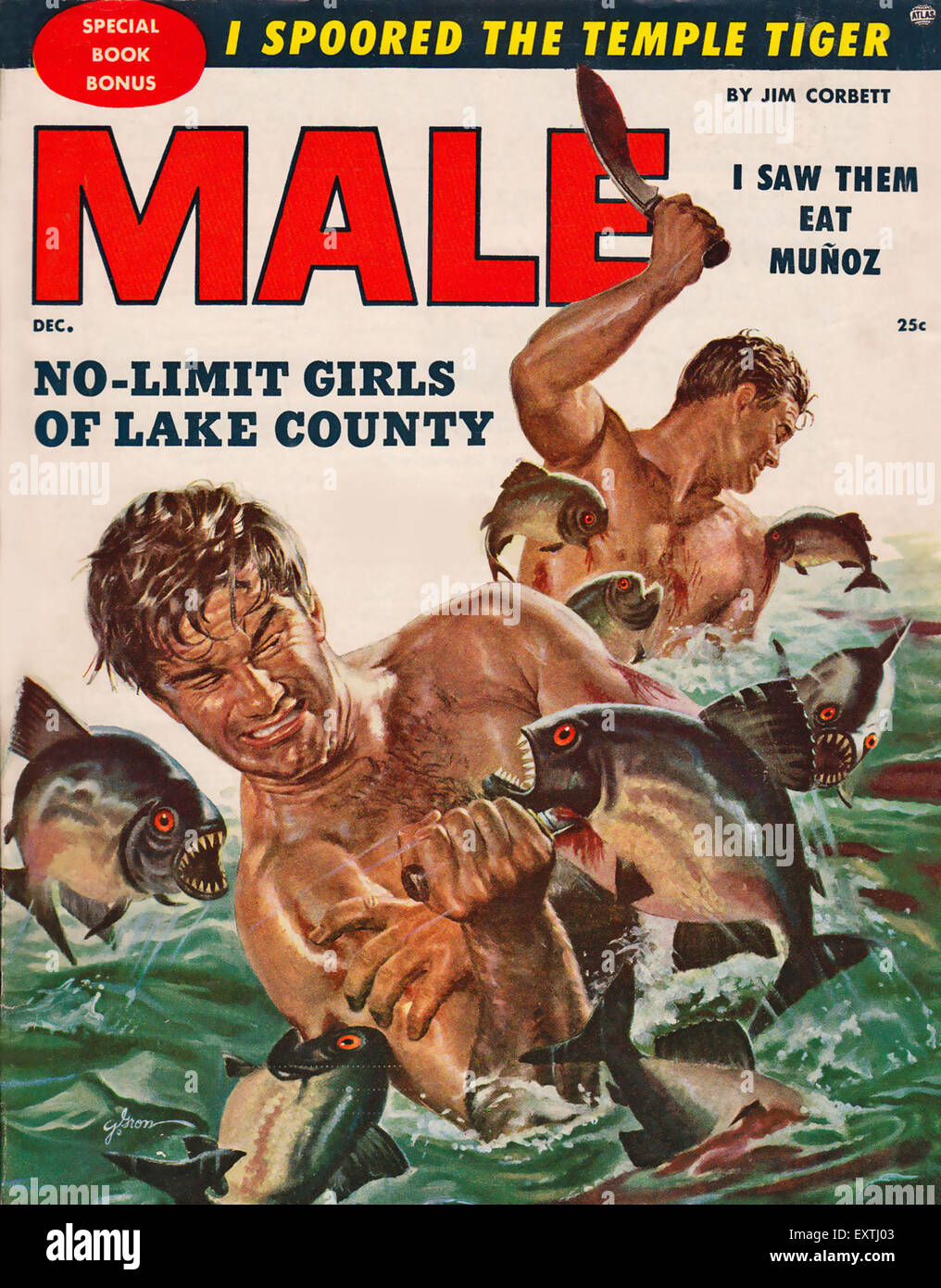 1960 USA couverture de magazine masculin Banque D'Images
