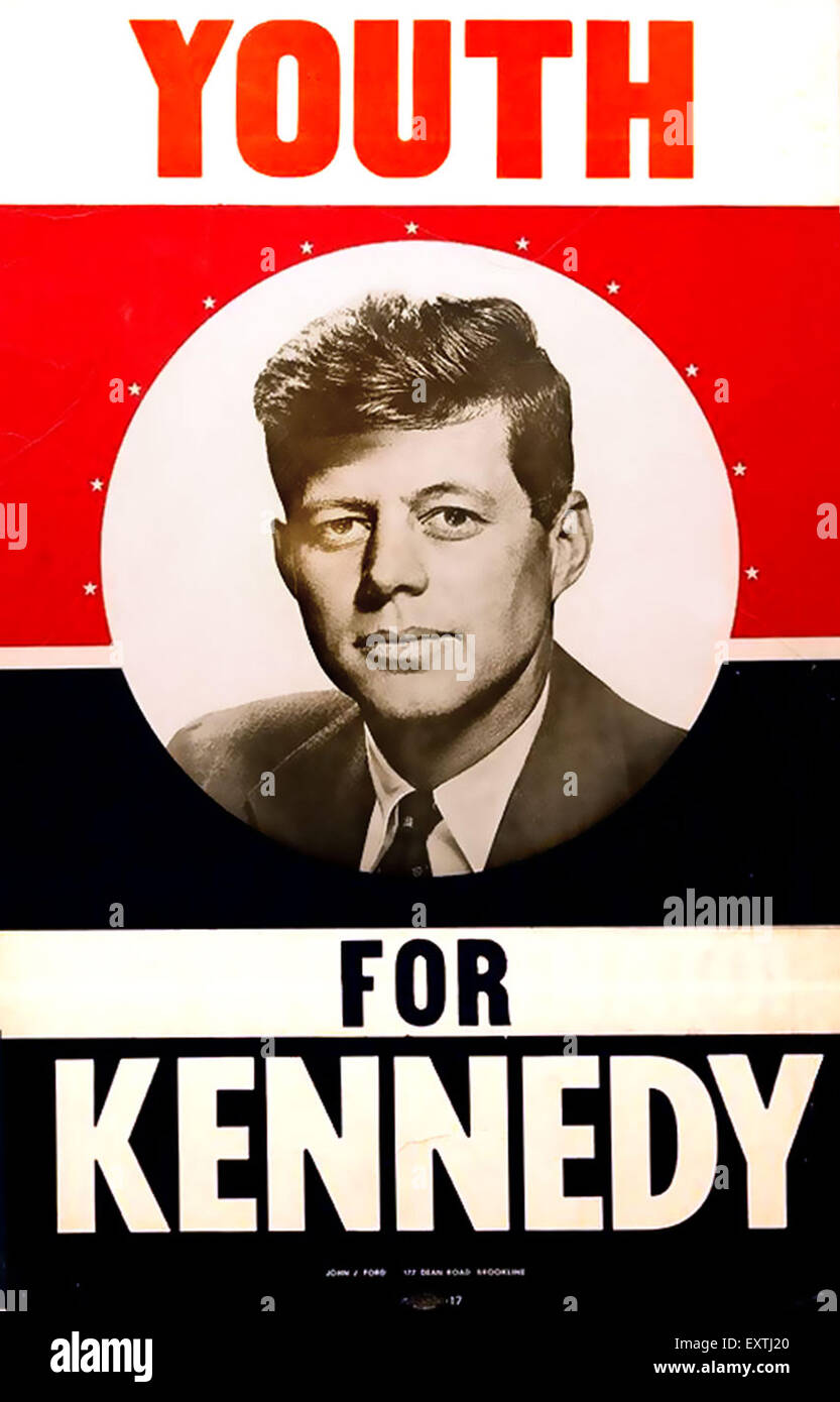 1960 États-Unis Jeunesse pour Kennedy Poster Banque D'Images