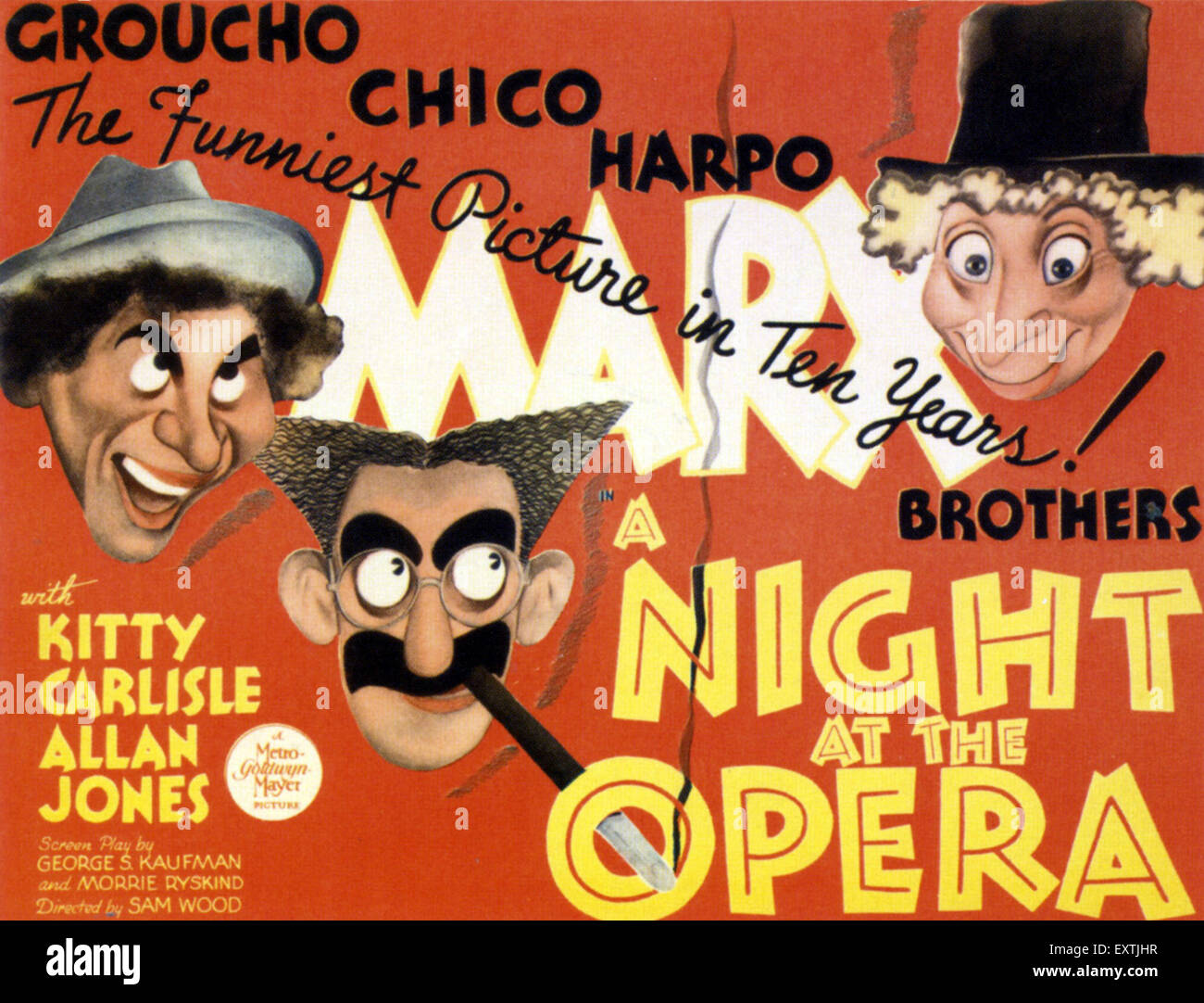 1930 USA A Night at the Opera affiche de film Banque D'Images