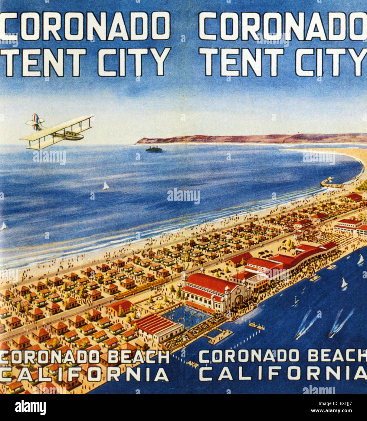 1920 USA Coronado Beach Poster Banque D'Images