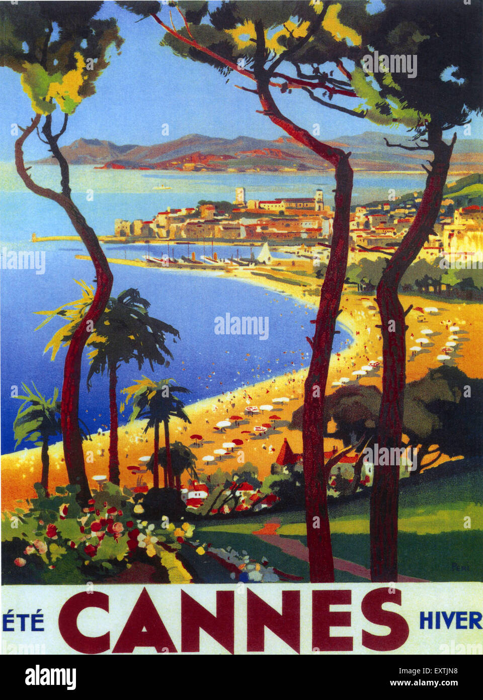 Années 1920 France Cannes Poster Banque D'Images