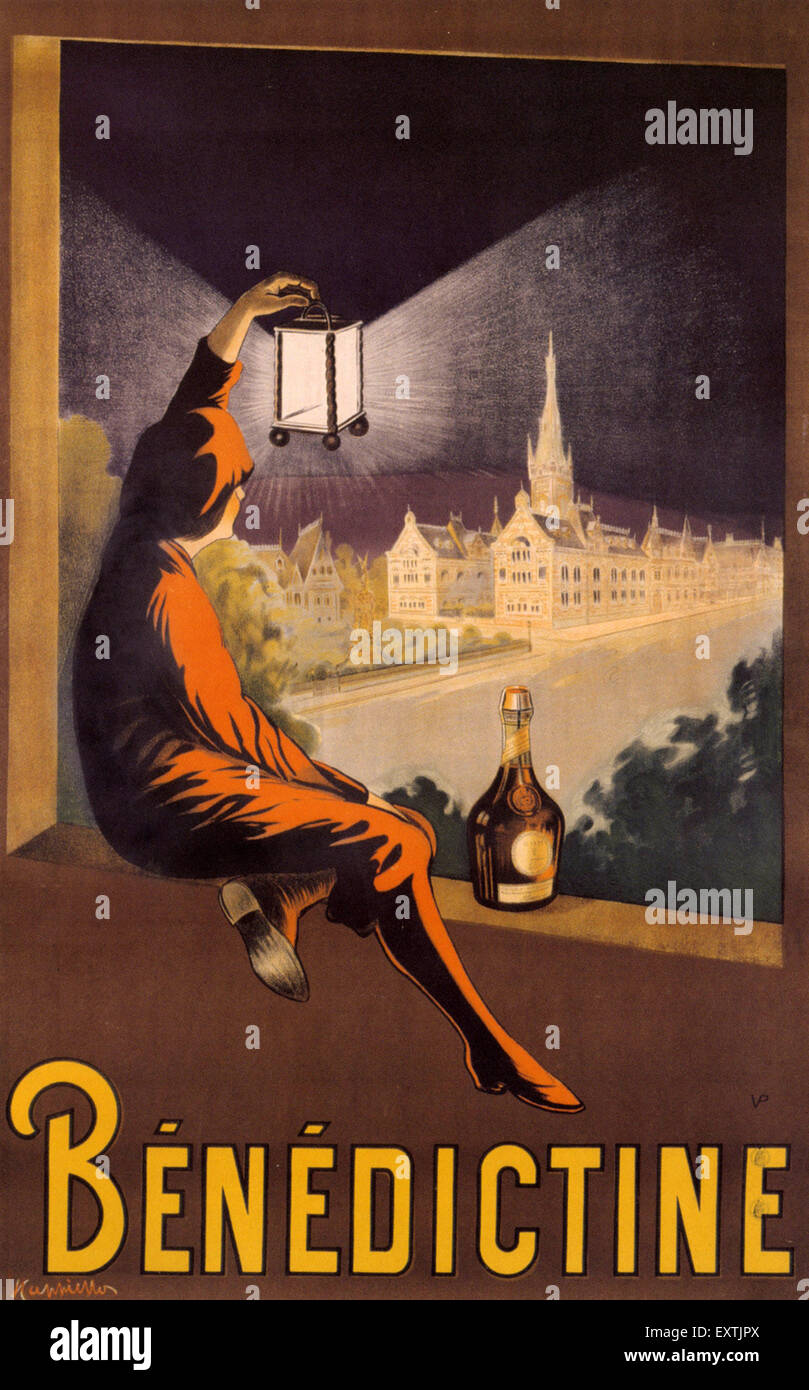 Années 1920, la France affiche de la Bénédictine Banque D'Images