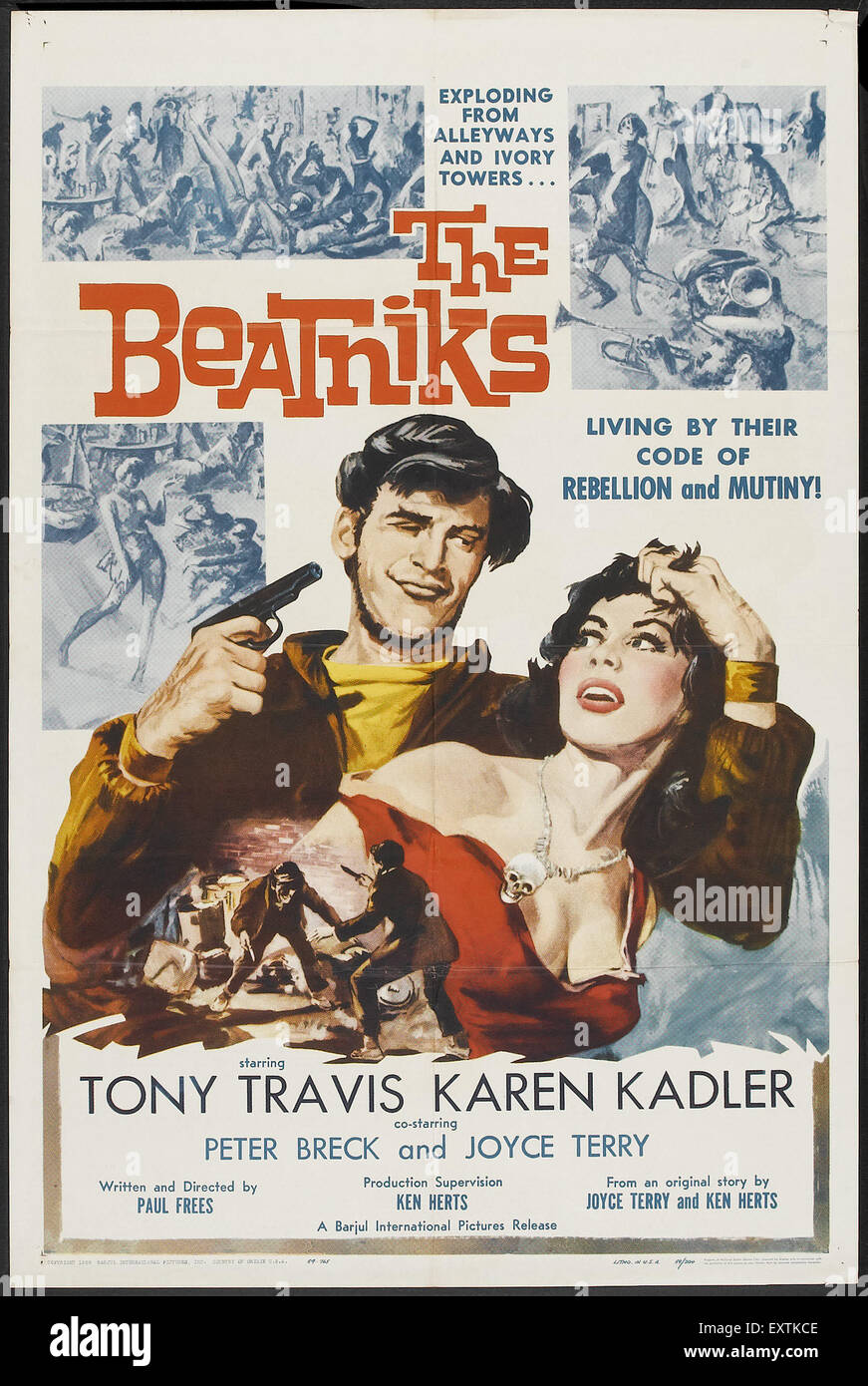 1960 USA Les Beatniks affiche de film Banque D'Images