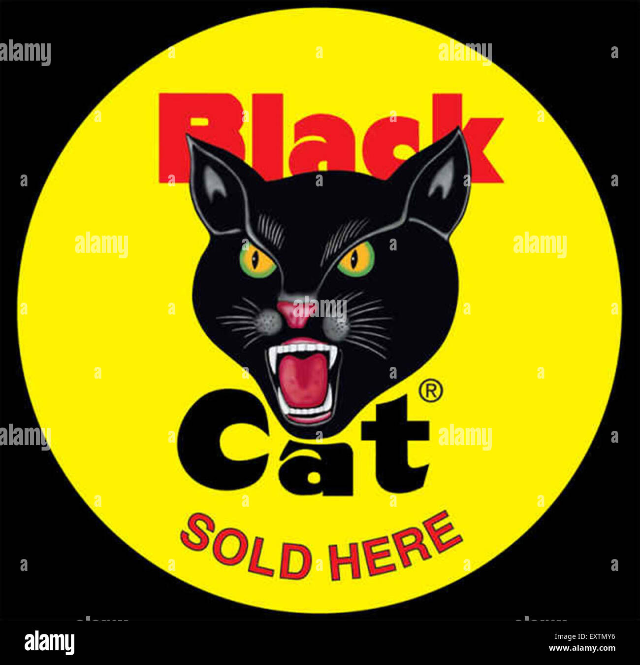 UK Black Cat d'Artifice Poster Banque D'Images