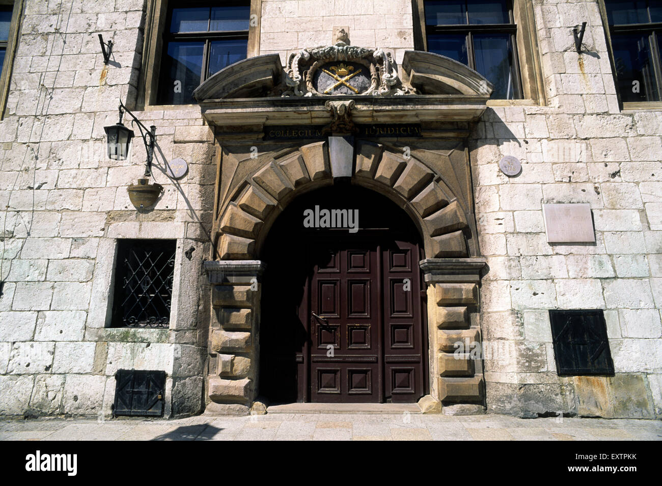 Pologne, Cracovie, rue Kanonicza, porte Banque D'Images