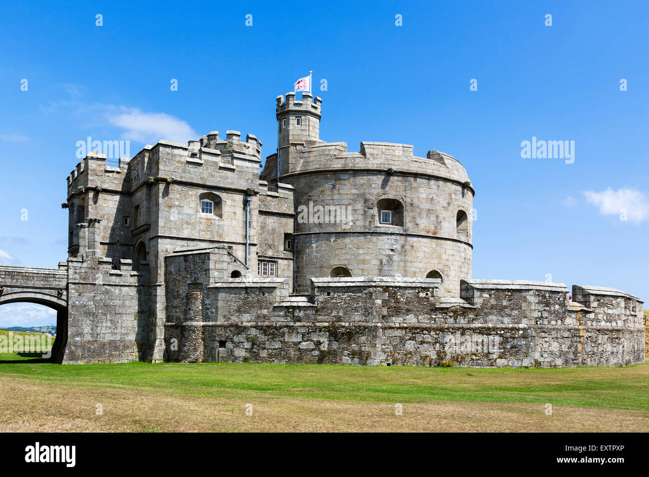 La garder au château de Pendennis, Falmouth, Cornwall, England, UK Banque D'Images