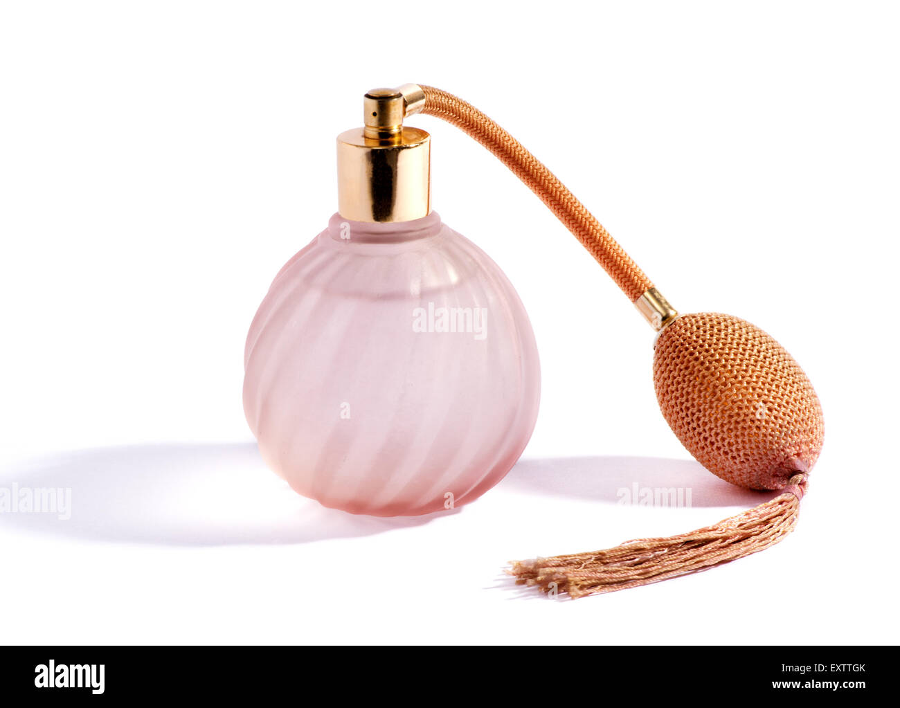 Verre décoratif tourbillonnant flacon de parfum rose Banque D'Images