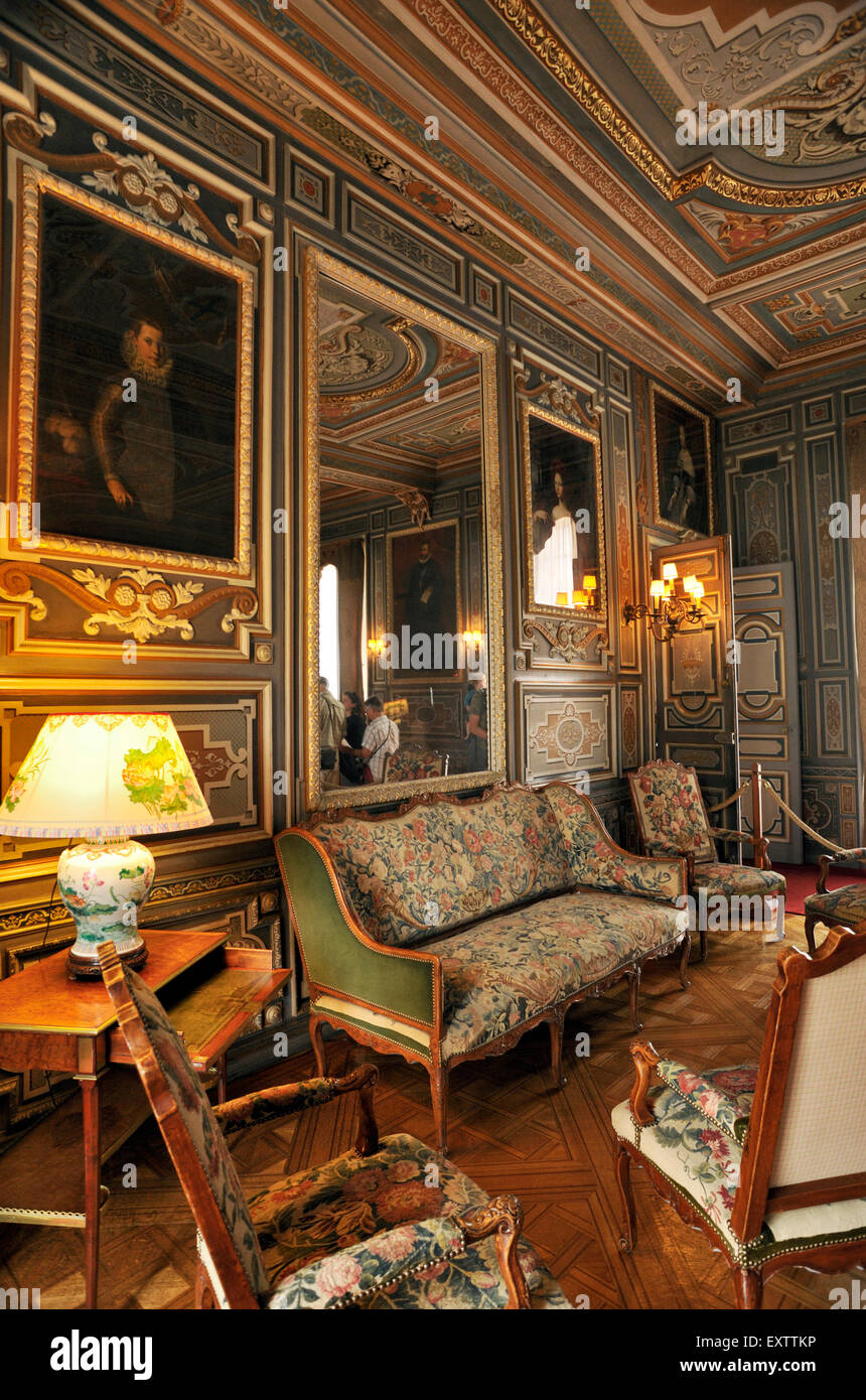 France, Vallée de la Loire, Cheverny, intérieur du château Banque D'Images