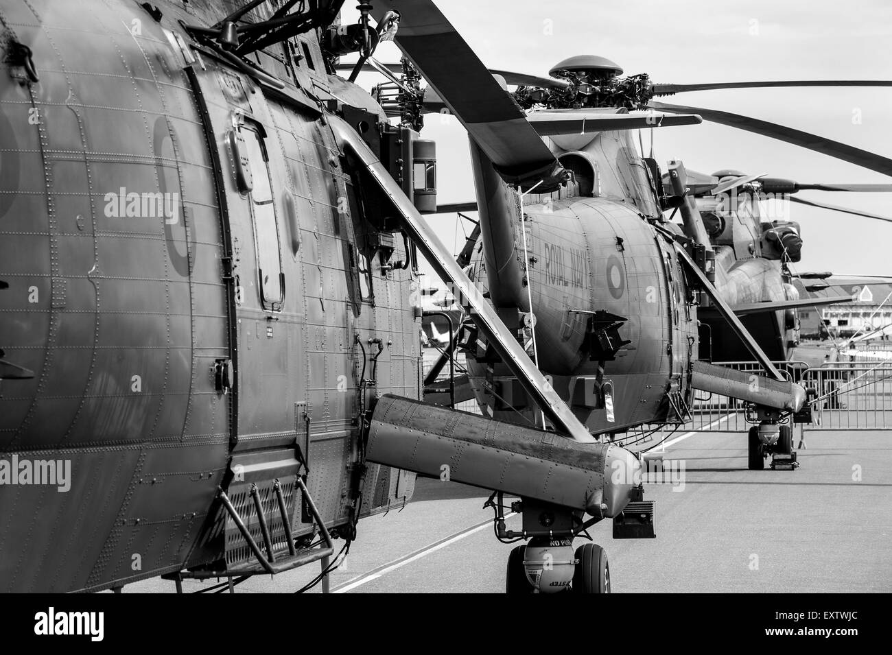 La Marine royale sur l'hélicoptère Merlin HC3 airfield Banque D'Images