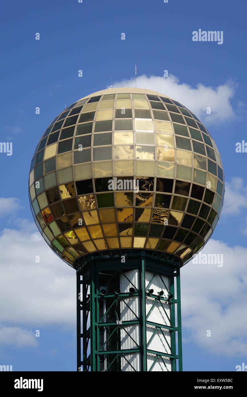 L'Également Sunsphere, dans World's Fair Park, centre-ville de Knoxville, Tennessee Banque D'Images