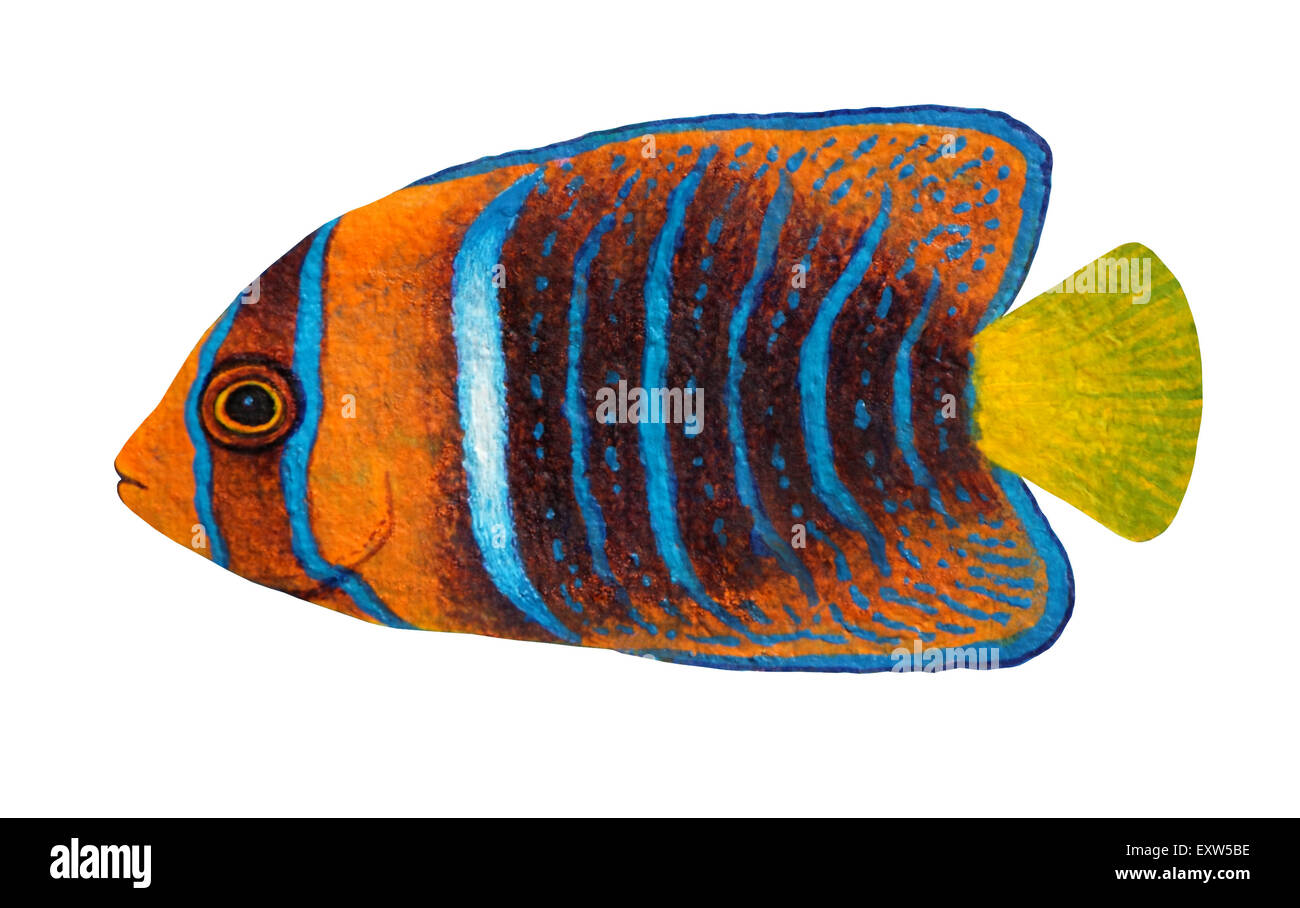 Anges Passer une peinture acrylique originale isolé sur fond blanc Banque D'Images