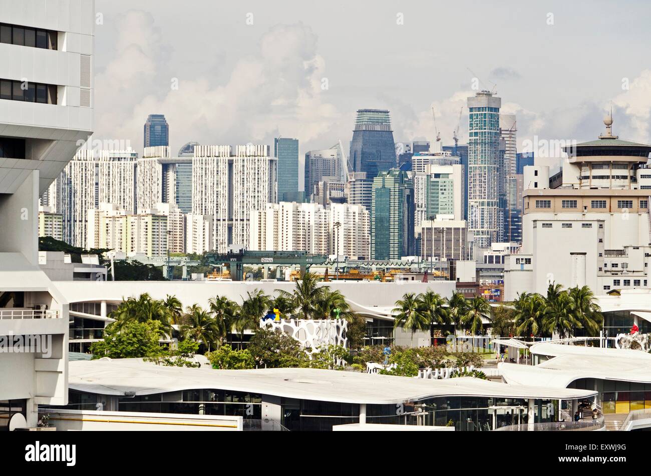 Skyline, Singapore City, Singapore, Asia Banque D'Images