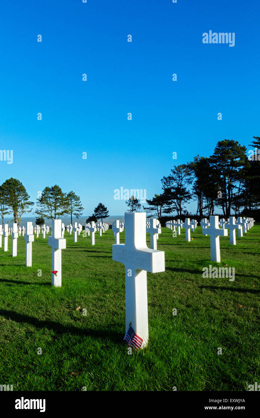 Cimetière américain de Colleville-sur-Mer, Normandie, France Banque D'Images