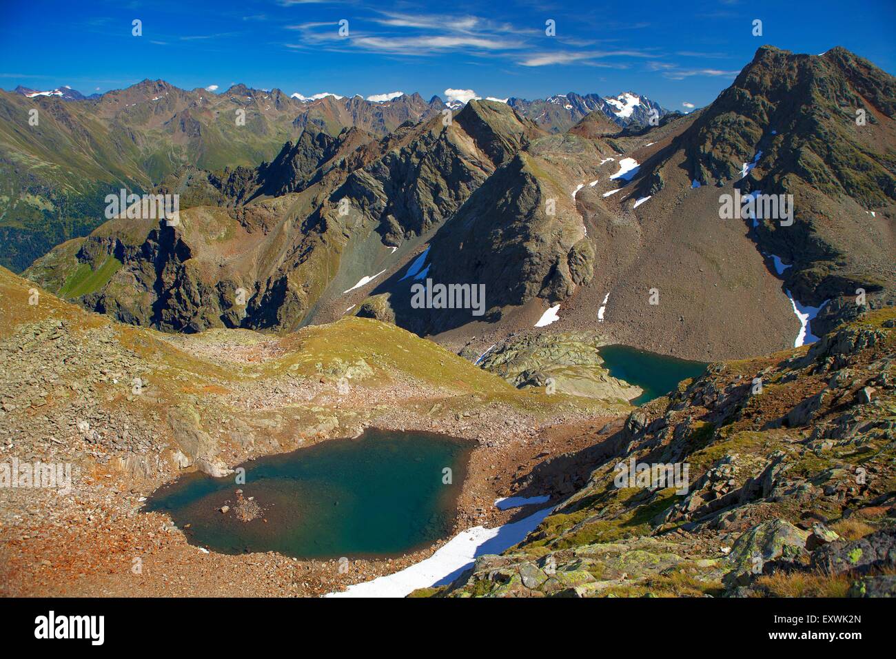 Dans les lacs de montagne Alpes Ötztal, Tyrol, Autriche Banque D'Images