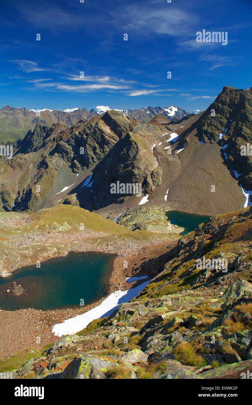 Dans les lacs de montagne Alpes Ötztal, Tyrol, Autriche Banque D'Images