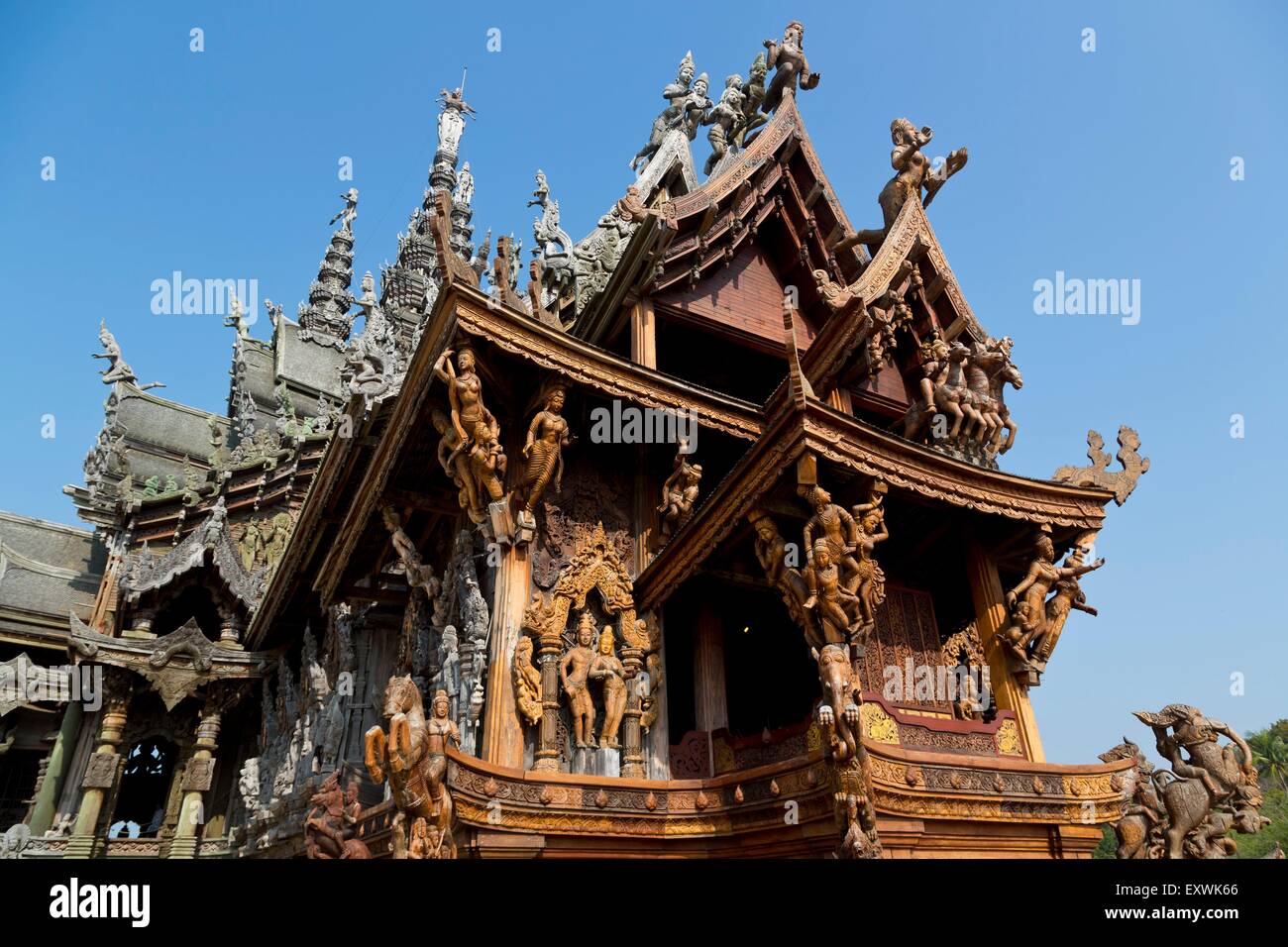 Le sanctuaire de la vérité, Pattaya, Thaïlande, Asie Banque D'Images