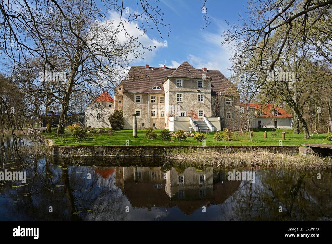 Château à douves Mellenthin, Usedom, Mecklembourg-Poméranie-Occidentale, Allemagne, Europe Banque D'Images