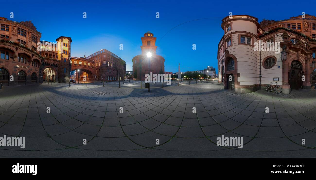 Paul's Square avec Paul's Church, Frankfurt am Main, Allemagne, panorama sphérique Banque D'Images