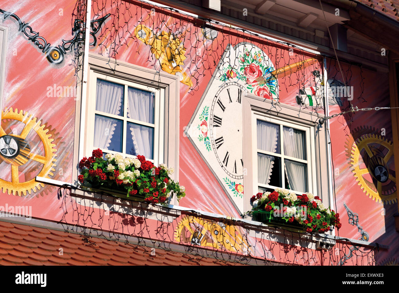 Allemagne, Forêt-Noire : maison typique de la peinture et l'architecture à Triberg Banque D'Images