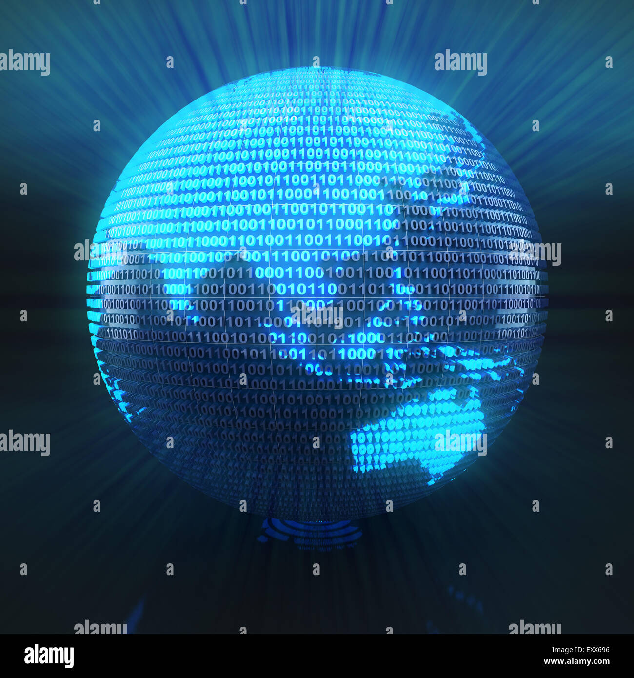 Globe numérique avec carte de l'Asie Banque D'Images