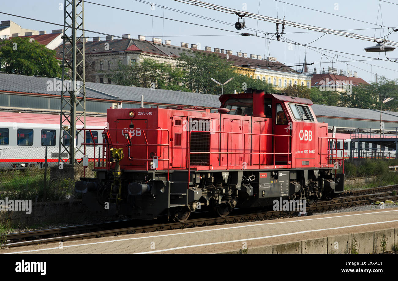 Locomotive de manœuvre électrique Vienne Wien Westbahnhof west station autriche Banque D'Images