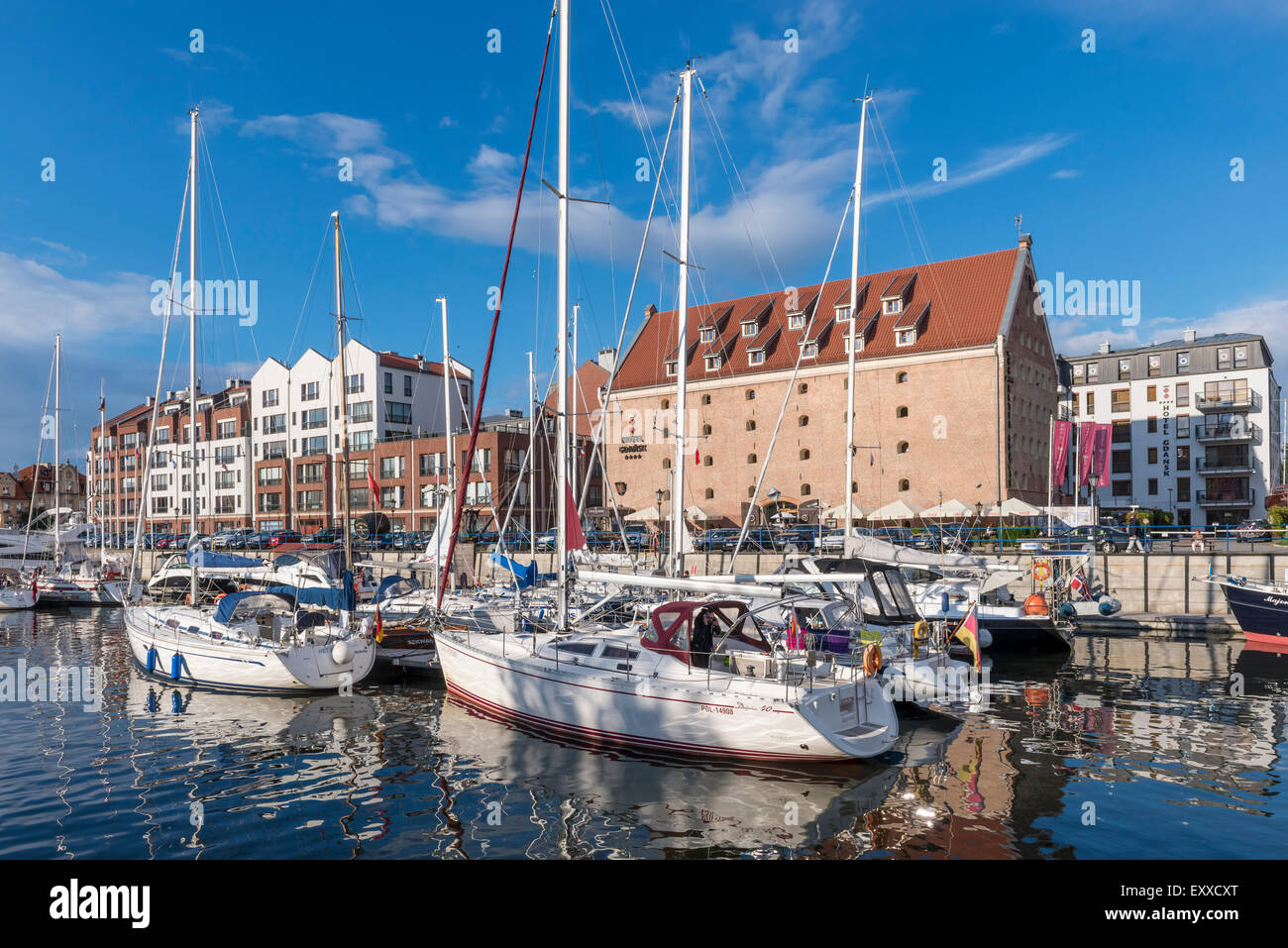 La Marina à Gdansk Hotel Gdansk avec en arrière-plan, Gdansk, Pologne, Europe Banque D'Images