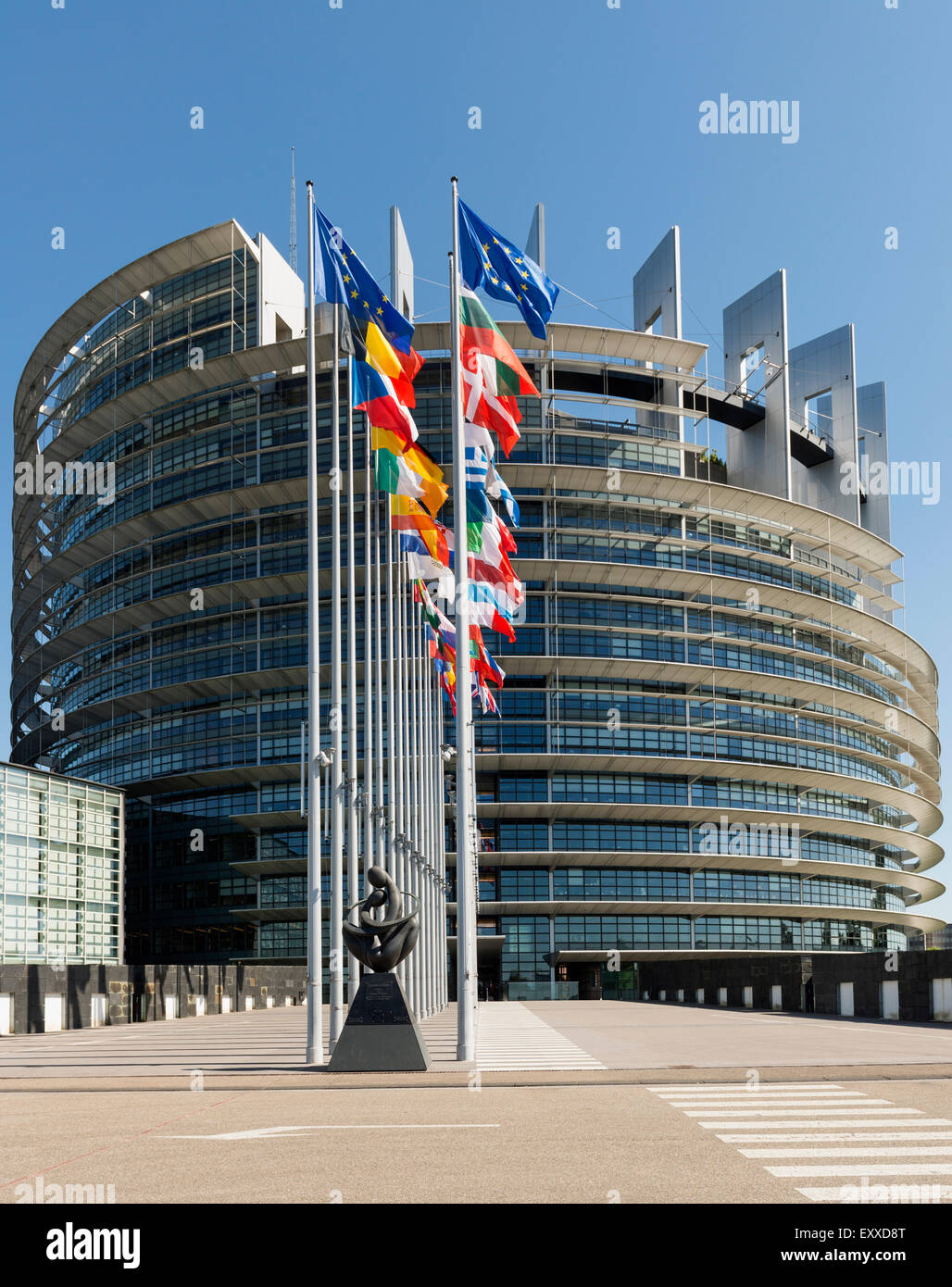 Le bâtiment du Parlement européen, Strasbourg, France, Europe Banque D'Images