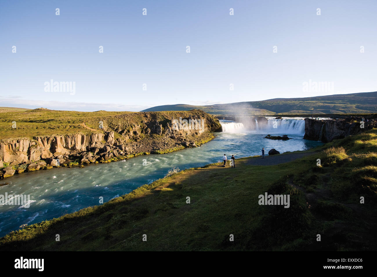 Cascade Godafoss et rivière Skjalfandafljot, Islande Banque D'Images