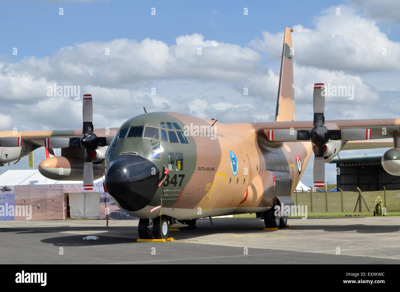 Lockheed C-130H Hercules de la Royal Jordanian Air Force sur l'affichage à l'RIAT 2015, Fairford, UK. Crédit : Antony l'ortie/Alamy Live News Banque D'Images