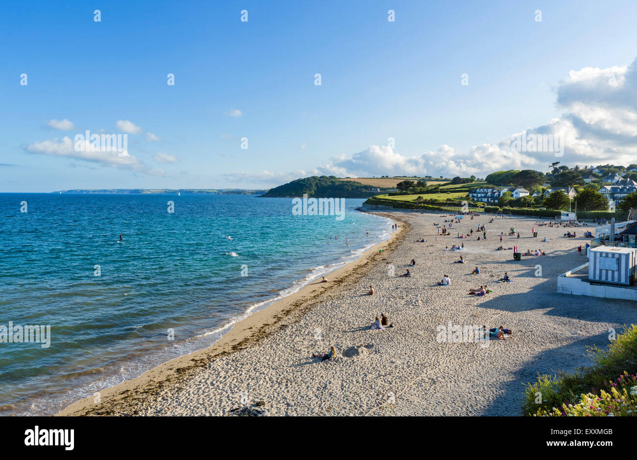 Plage de Gyllyngvase, Falmouth, Cornwall, England, UK Banque D'Images