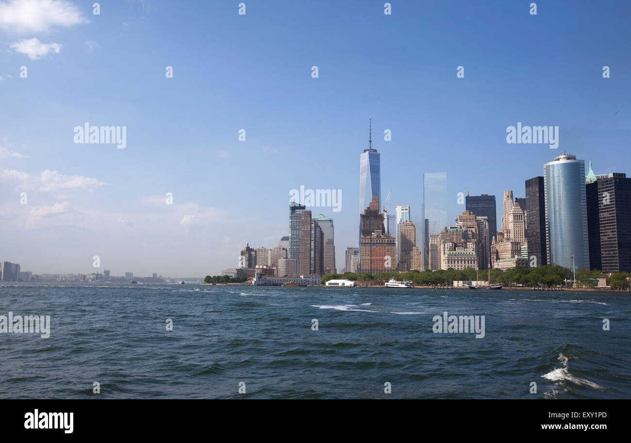 Vue de Manhattan de Staten Island Ferry Banque D'Images