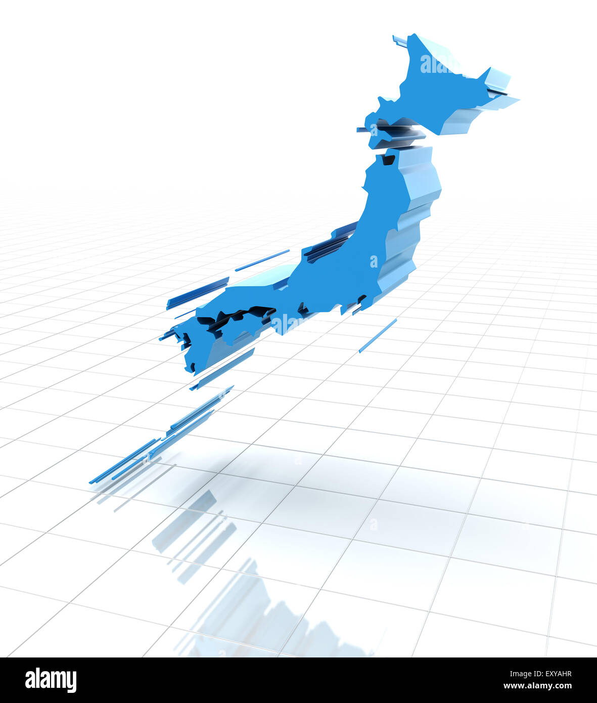 Carte du Japon extrudé Banque D'Images