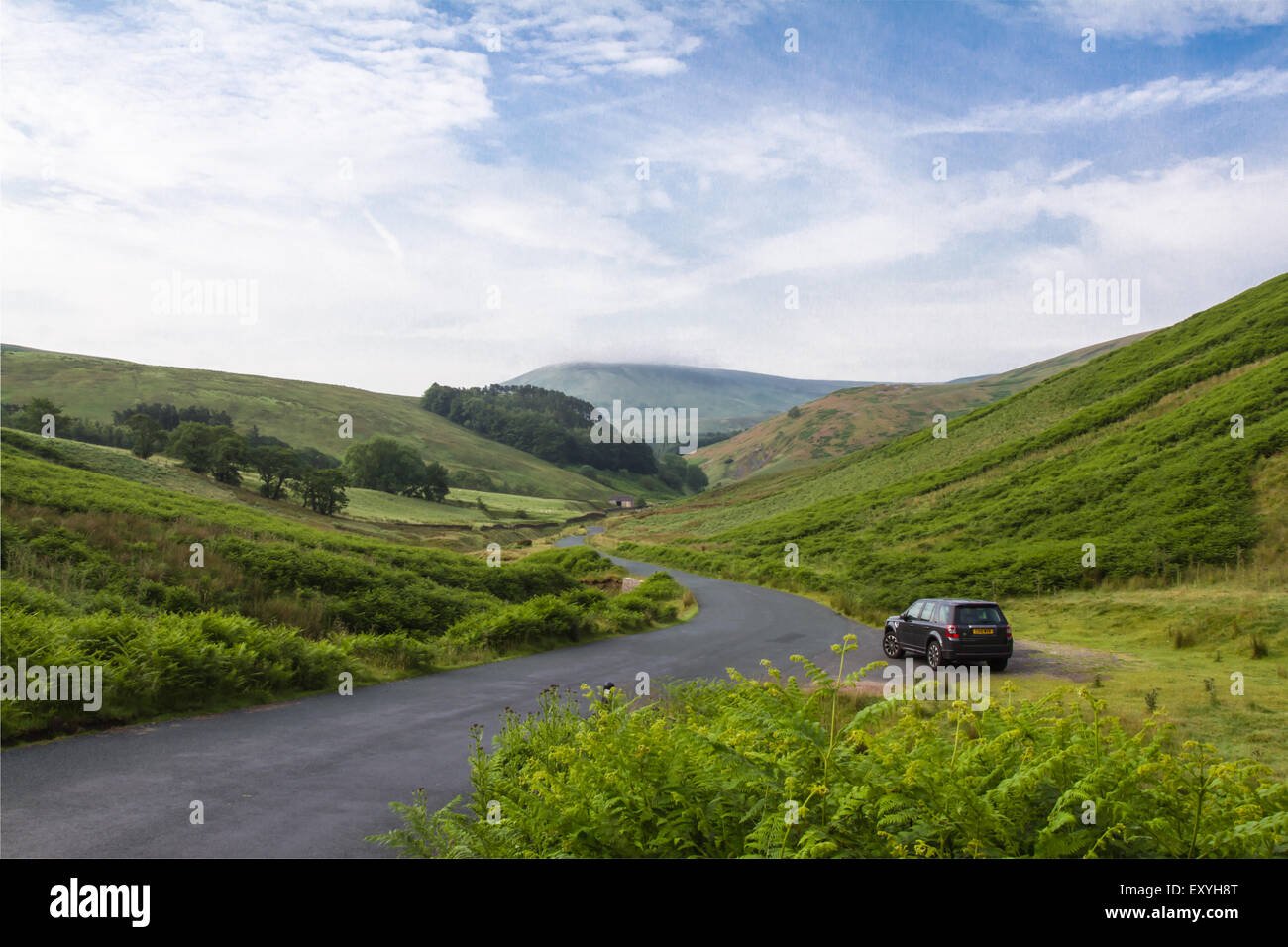 Route à travers des creux de Bowland, Lancashire, Angleterre Banque D'Images