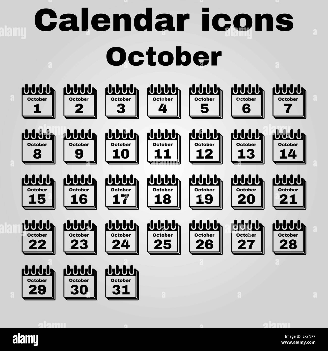 L'icône calendrier. Symbole d'octobre. Télévision Illustration de Vecteur