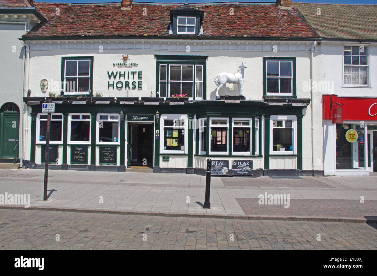 Sudbury, White Horse Pub, Suffolk, East Anglia, Banque D'Images