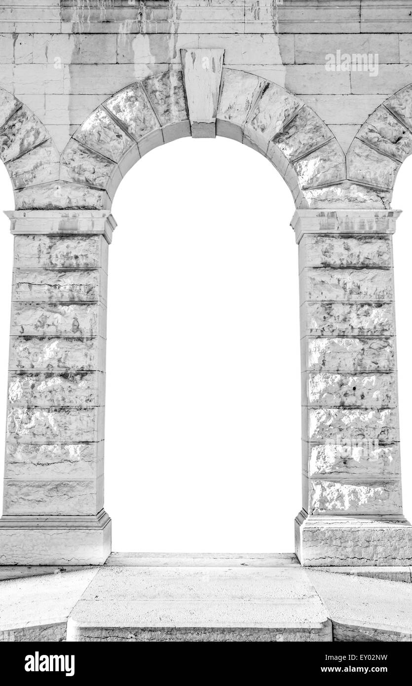 Arche de pierre d'un palais italien approprié comme un cadre ou une bordure. Banque D'Images